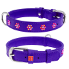 Нашийник для собак Collar Waudog Glamour фіолетовий зі стразами Квіточка, 21-29см, 12мм - 2