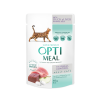 Вологий корм для котів Optimeal для виведення шерсті з качкою, шматочками печінки в яблучному желе - 1