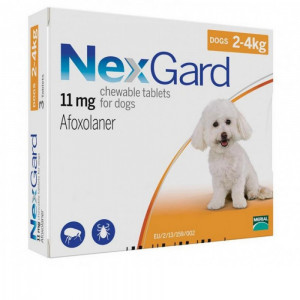 Жувальні таблетки для собак вагою 2-4кг Merial NexGard