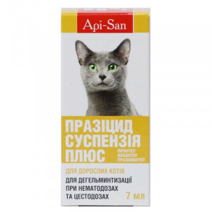 Суспензія для котів Api-San Празіцід Плюс проти глистів, 7мл