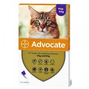 Краплі  для кішок вагою від 4 до 8 кг Bayer Advocate від бліх, 0.8мл