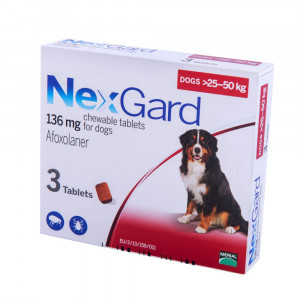 Жувальні таблетки для собак вагою 25-50кг Merial NexGard,від бліх і кліщів