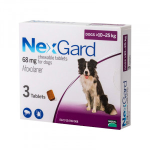 Жевательные таблетки для собак весом 10-25кг Merial NexGard, от блох и клещей