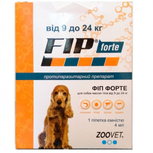 Краплі для собак вагою 9-24кг Fip Forte від бліх і кліщів