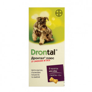 Таблетки для собак Bayer Drontal Plus для лікування і профілактики гельмінтозів