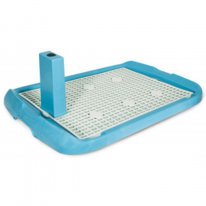 Туалет для собак Unizoo под пеленку столбик рамка+решетка голубой, 64х48.5х6см