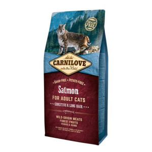Сухий корм для котів Carnilove Adult Salmon Sensitive&Long Hair