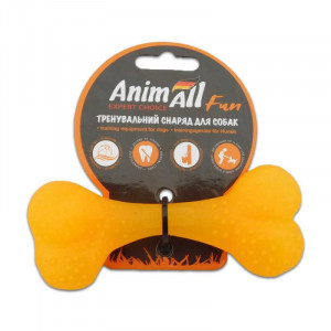 Іграшка-кістка для собак AnimAll Fun жовта, 12см