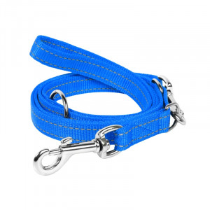 Повідець-20-перестіжка для собак Collar Dog Extremе нейлоновий подвійний, блакитний