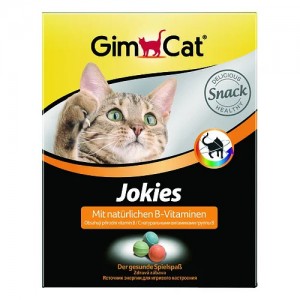 Ласощі для котів Gimcat Jokies, з вітаміном B для обміну речовин і апетиту, 400шт/520г