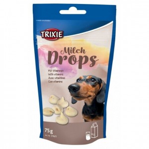 Ласощі для собак Milk Drops Trixie, дропси з вітамінами з молочним смаком, 75г