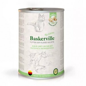 Вологий корм для котів Baskerville Super Premium Телятина і лосось з пастернаком і крес-салатом 400г