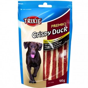 Лакомство для собак Trixie Premio Crispy Duck с мясом утки и из сыромятой кожи, 100г