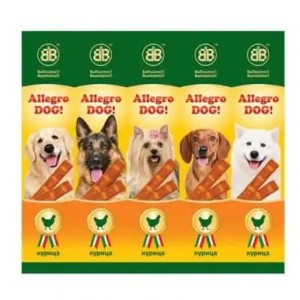 Ласощі для собак Аllegro Dog ковбаски з натуральної курятини, 5*10г