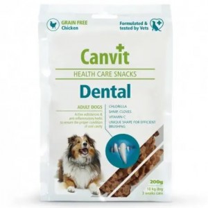 Напіввологі ласощі для собак Canvit Dental для догляду за зубами і ротовою порожниною 200г