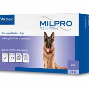 Таблетки для собак великих порід і цуценят Milpro, 4х12,5мг / 125мг