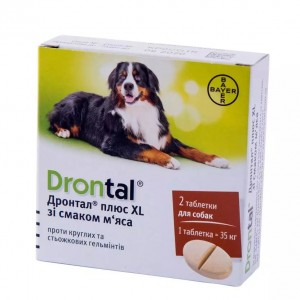 Таблетки для собак Bayer Drontal Plus XL для лікування і профілактики гельмінтозів