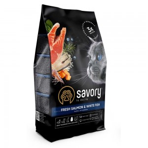 Сухий корм для котів Savory Adult Cat Gourmand Fresh Salmon&White Fish