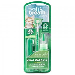 Набір для котів TropiClean Fresh Breath Oral Care Kit for Cat, гель і 2 зубні щітки, 59 мл