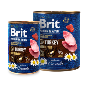 Вологий корм для собак Brit Premium by Nature индюшатина с индюшиной печенью