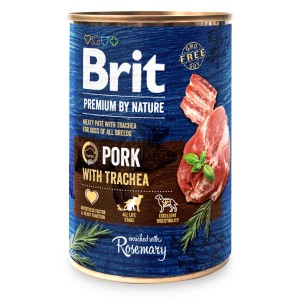 Вологий корм для собак Brit Premium by Nature свинина со свиной трахеей, 400г
