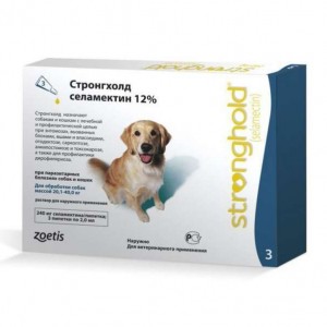 Краплі для собак вагою20-40 кг Zoetis Stronghold 12% від бліх і кліщів, 240мг (ціна за 1 піпетку)