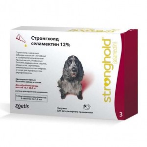 Краплі для собак вагою10-20 кг Zoetis Stronghold 12% від бліх і кліщів, 120мг (ціна за 1 піпетку)