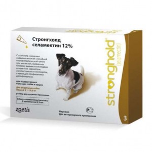 Краплі для собак вагою 5-10 кг Zoetis Stronghold 12% від бліх і кліщів, 60мг (ціна за 1 піпетку)