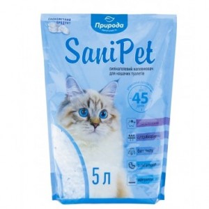 Наполнитель для кошачьего туалета Природа Sani Pet, cиликагелевый