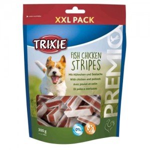 Ласощі для собак Trixie Premio Chicken and Pollock Stripes XXL Pack, палички курка / лосось, 300гр