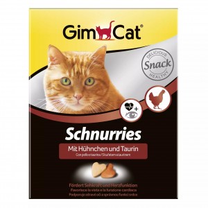 Вітамінізовані «сердечка» для котів Gimcat курка з куркою і таурином (ТГОС)