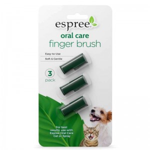 Набір з 3 щіток для котів і собак Espree Oral Care Fingerbrush для догляду за порожниною рота, 227г