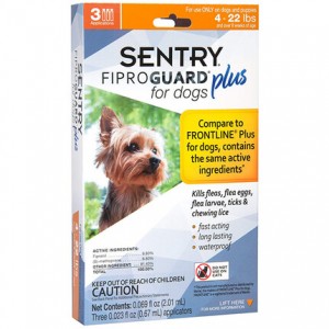 Краплі  для собак вагою до 10кг  Sentry FiproGuard Plus від бліх, кліщів і вошей (ціна за піпетку)