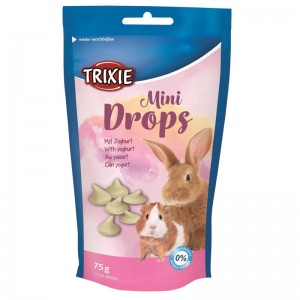 Ласощі для кроликів і дрібних гризунів Trixie дропси йогурт, 75г