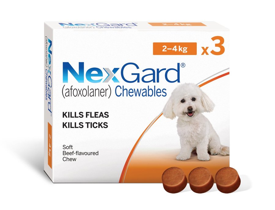 Жувальні таблетки для собак вагою 2-4кг Merial NexGard - 3