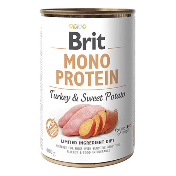 Вологий корм для собак Brit Mono Protein Turkey&Sweet Potato паштет з індичкою і картоплею, 400 - 1