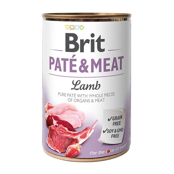 Вологий корм для собак Brit Pate&Meat Lamb з ягням, 400 гр - 1