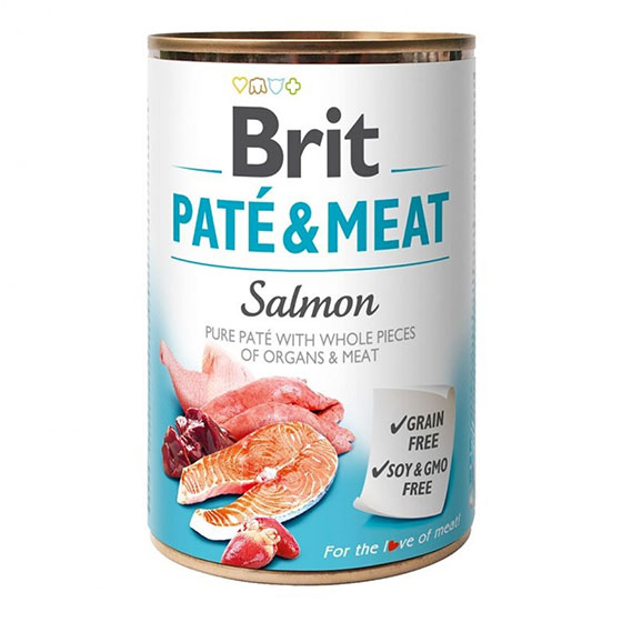 Вологий корм для собак Brit Pate&Meat Salmon з лососем, 400 гр - 2