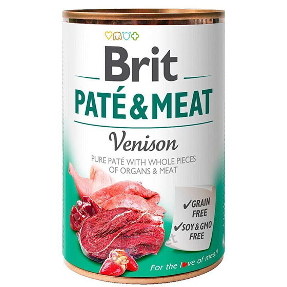 Вологий корм для собак Brit Pate&Meat Venison з олениною, 400 гр - 1