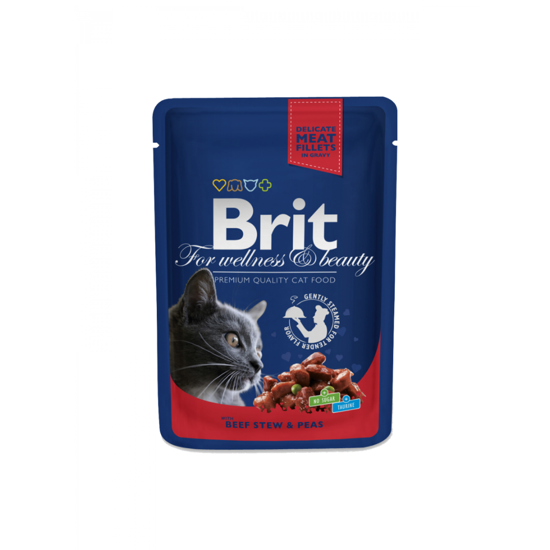 Вологий корм для котів Brit Premium рагу з яловичини з горошком 100г - 2
