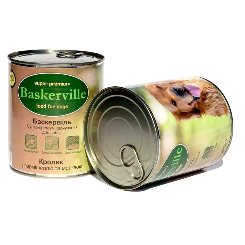Вологий корм для собак Baskerville Кролик з вермішеллю і морквою - 4