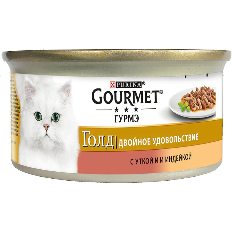 Вологий корм для котів Purina Gourmet Gold качка і індичка 85г - 2