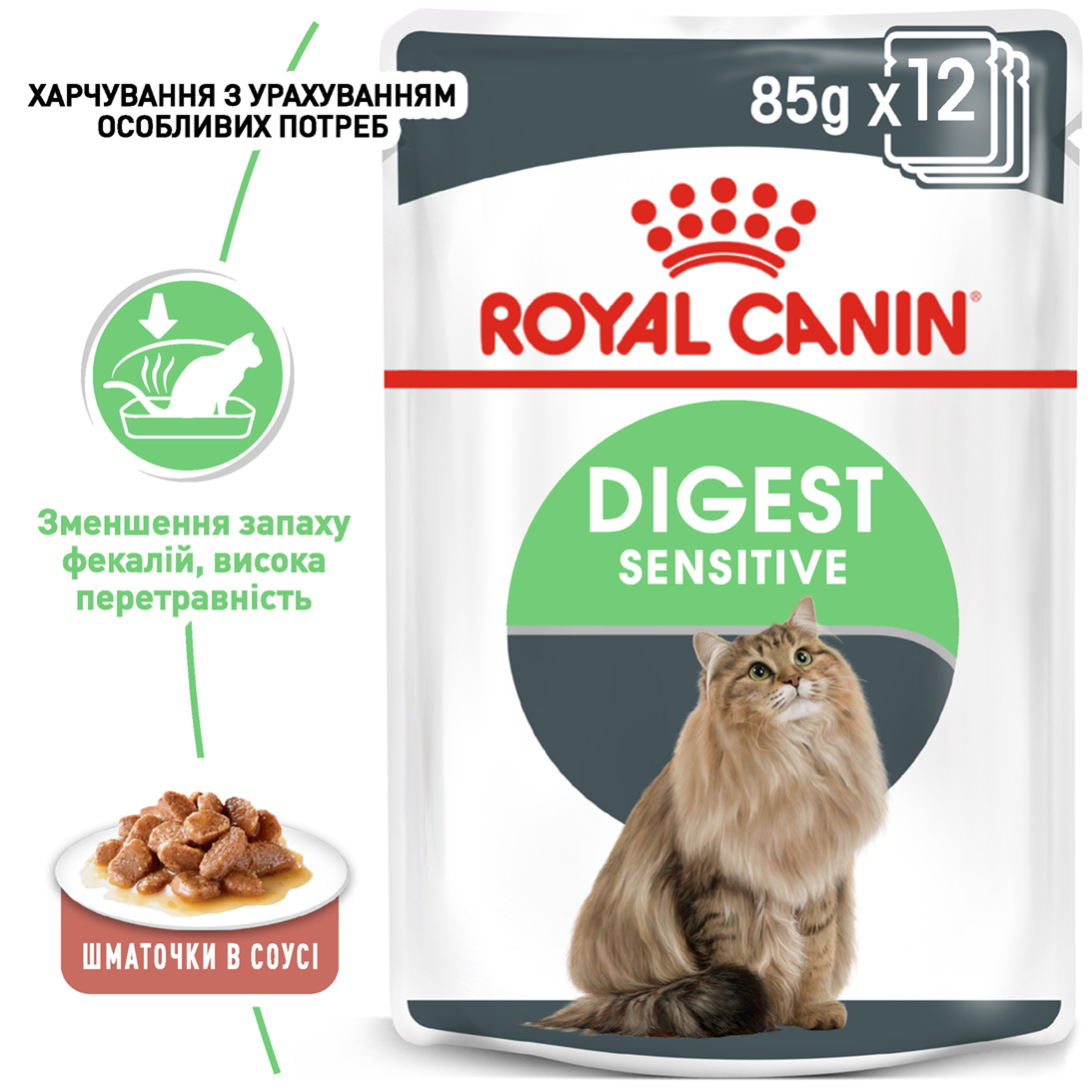 Вологий корм для котів Royal Canin Digest Sensitive 85г - 5