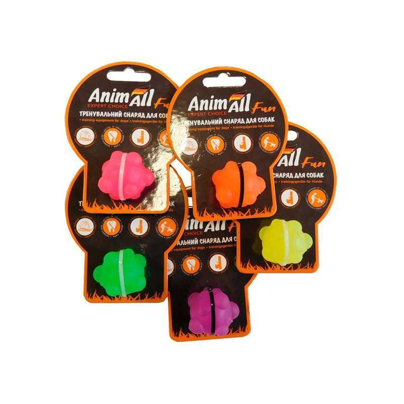 Іграшка куля-молекула для собак AnimAll Fun, коралова, 3см - 2