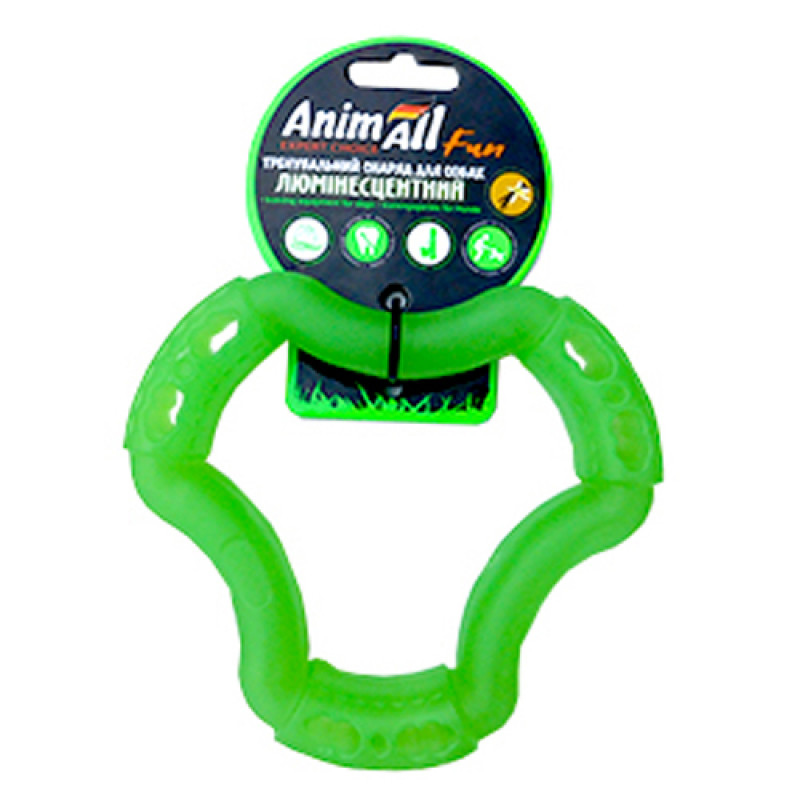 Іграшка для собак AnimAll Fun, кільце 6 сторін, зелене, 15см - 1