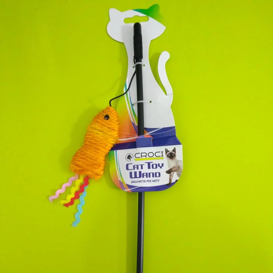 Іграшка-дразнилка для котів Croci рибка, сезаль, 40 см - 3