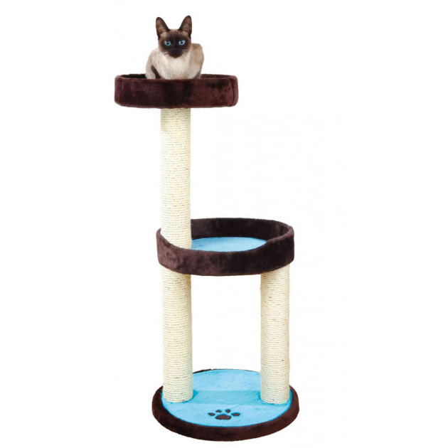 Іграшка для котів Дряпка Trixie Lugo з платформою, коричнева з бірюзою, 45×103 см - 2