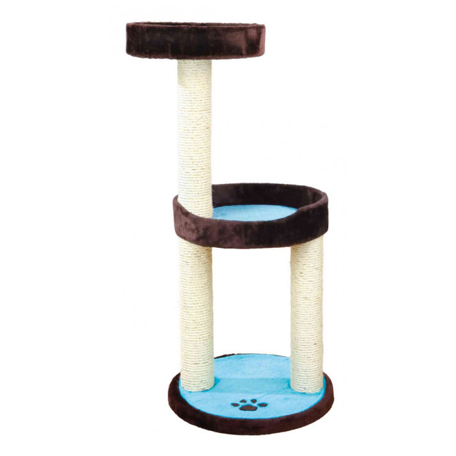 Іграшка для котів Дряпка Trixie Lugo з платформою, коричнева з бірюзою, 45×103 см - 1