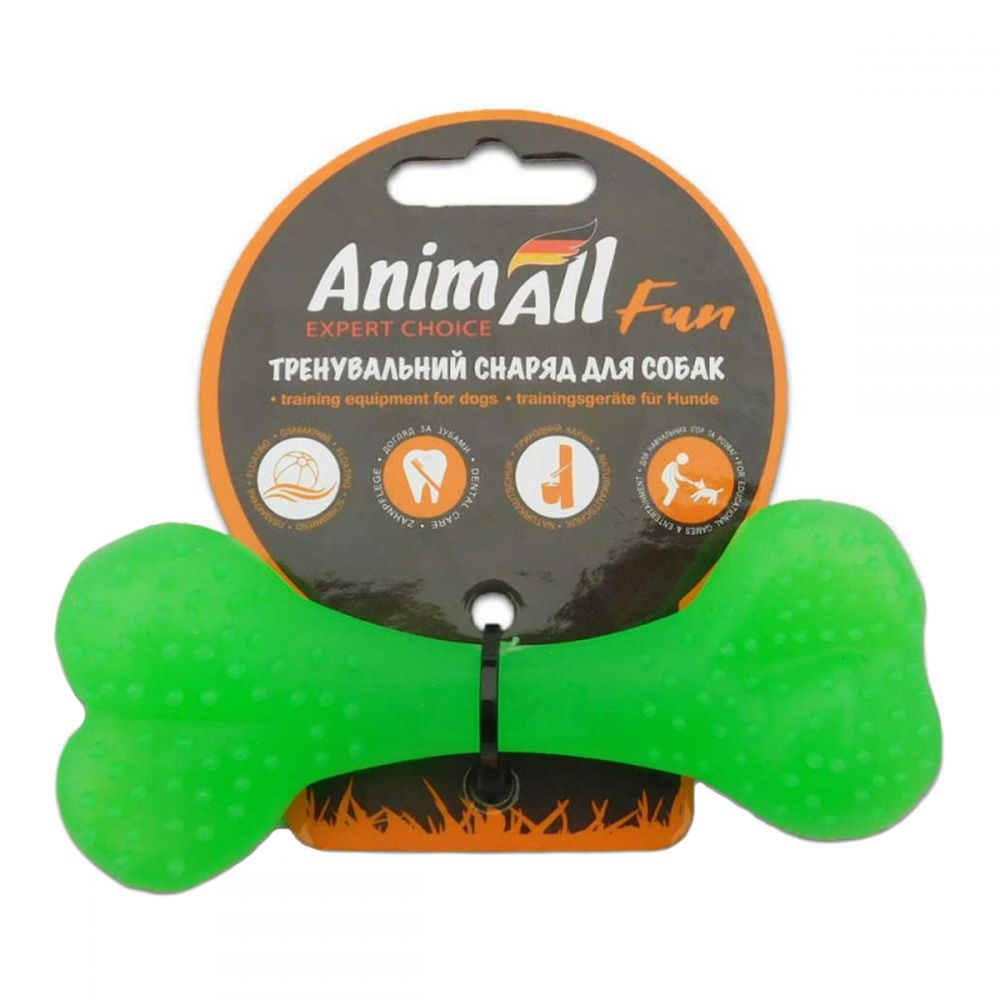 Іграшка-кістка для собак Animall Fun, зелена, 25см - 1