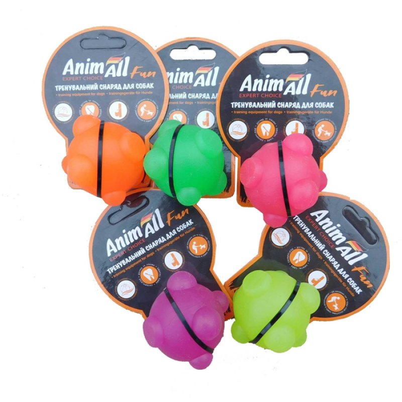 Іграшка куля-молекула для собак AnimAll Fun, фіолетова, 3см - 2